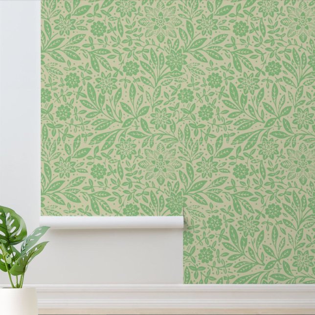Victorian Era Floral Foliage Chintz Print Pattern Wallpaper (Creator Uploaded)