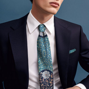 Victorian-Era Floral Rose Snake Snowberry Men's Neck Tie