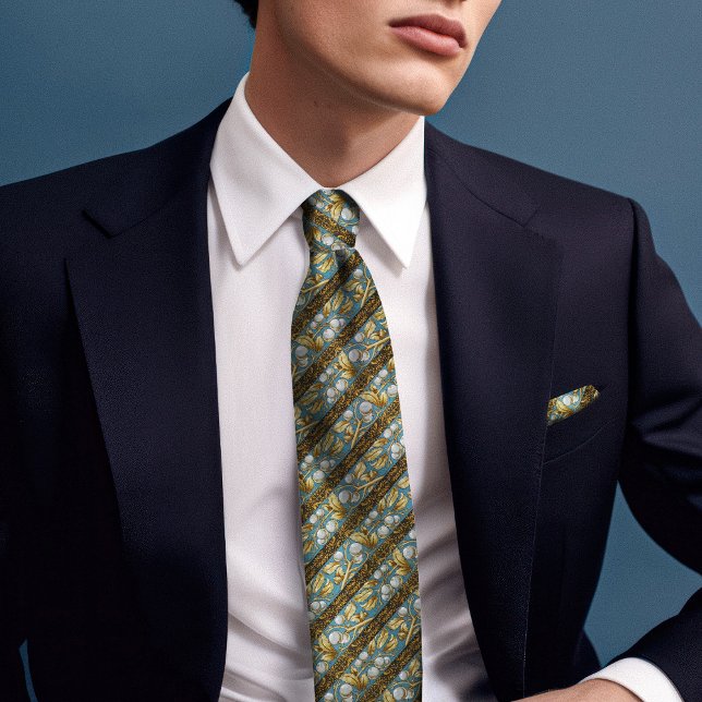 Victorian-Era Floral Snowberry Men's Neck Tie (Creator Uploaded)