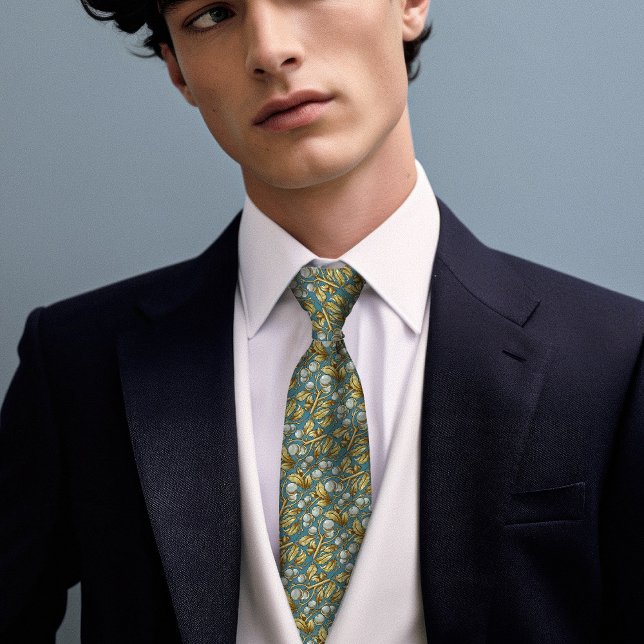 Victorian-Era Floral Snowberry Men's Neck Tie (Creator Uploaded)