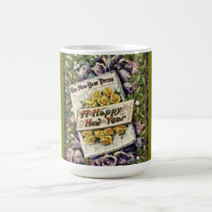 Victorian Era Flowers Happy New Year Mug