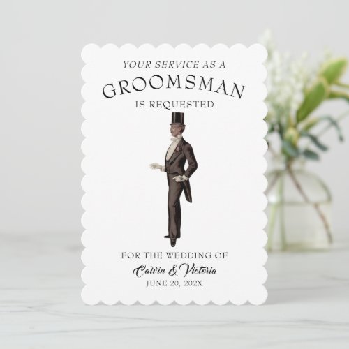 Victorian Era Groomsmaqn Invitation