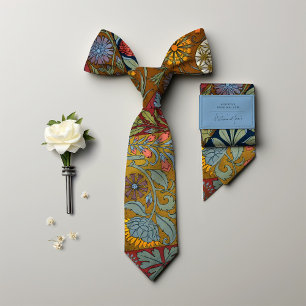 Victorian-Era Hibiscus & Rose Mallow Men's Neck Tie