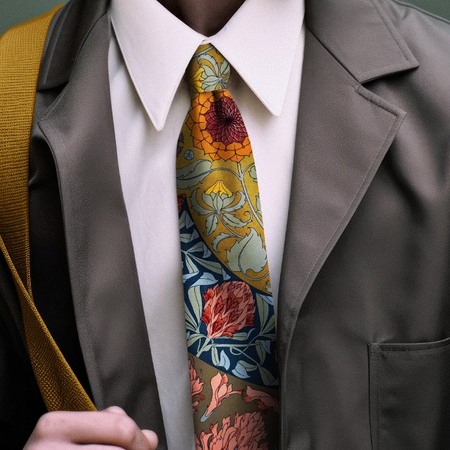 Victorian-Era Hibiscus & Rose Mallow Men's Neck Tie (Creator Uploaded)