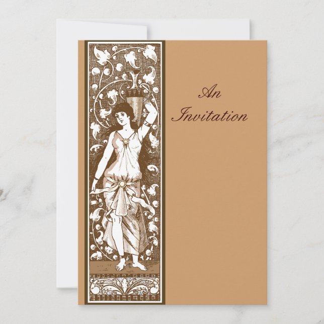 Victorian era old fashioned decorative panel invitation (Front)