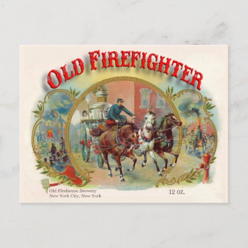 Victorian Era Old Firefighter Postcard