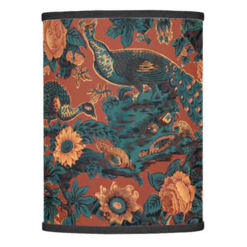 Victorian Era Peacocks  Peafowl Floral Pattern Lamp Shade