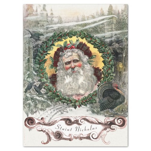 VICTORIAN ERA SAINT NICHOLAS CHRISTMAS TISSUE PAPER