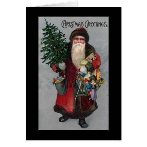 Victorian Era Santa Christmas Card | Zazzle