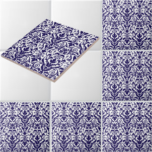 Victorian Era Scrolling Floral Foliage Pattern Ceramic Tile