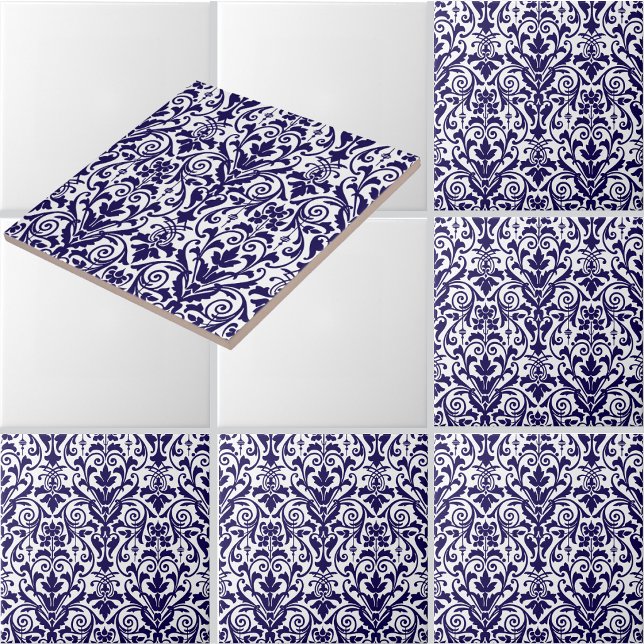 Victorian Era Scrolling Floral Foliage Pattern Ceramic Tile (Creator Uploaded)