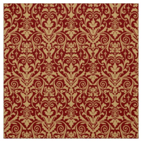 Victorian Era Scrolling Floral Foliage Pattern Fabric