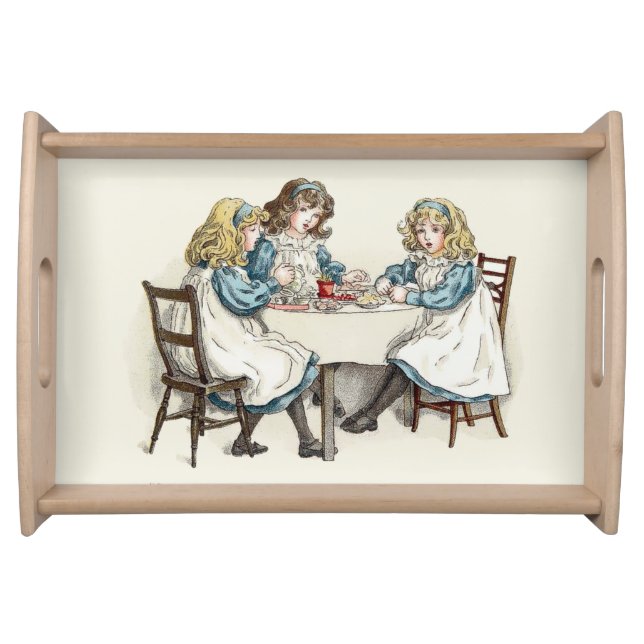 Victorian Era Tea Party by Kate Greenaway Serving Tray (Front)