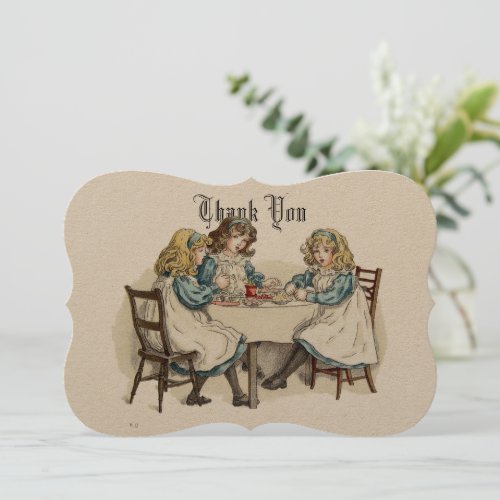 Victorian Era Tea Party by Kate Greenaway Thank You Card