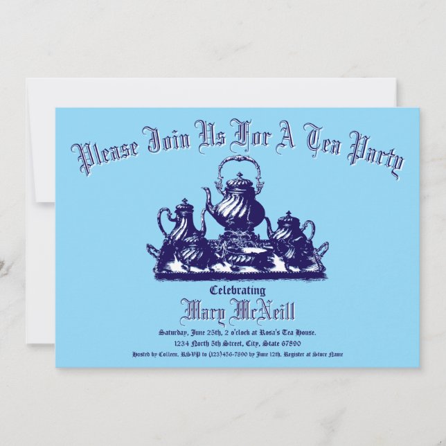 Victorian Era Tea Party Template Invitation (Front)