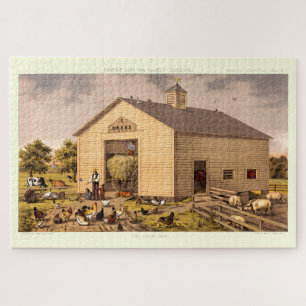 Victorian Era The Farm Yard by L. Prang & Co. Jigsaw Puzzle
