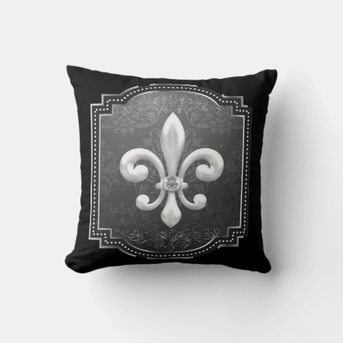 Victorian Era throw pillow with Fleur de Lis