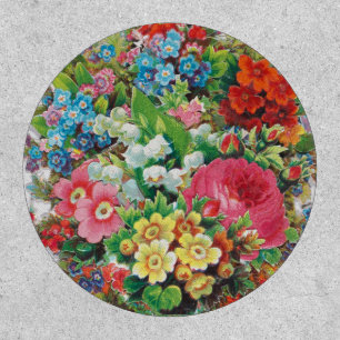 Victorian Era Valentine's Card, Floral Bouquet Patch
