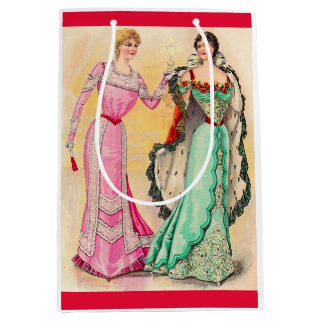 Victorian evening wear print medium gift bag (Front)