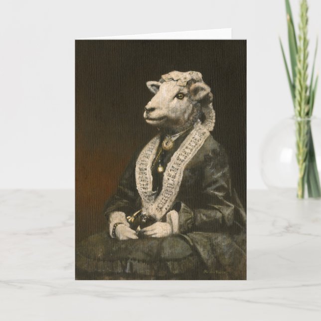 Victorian Ewe Lady Gretings Card (Front)