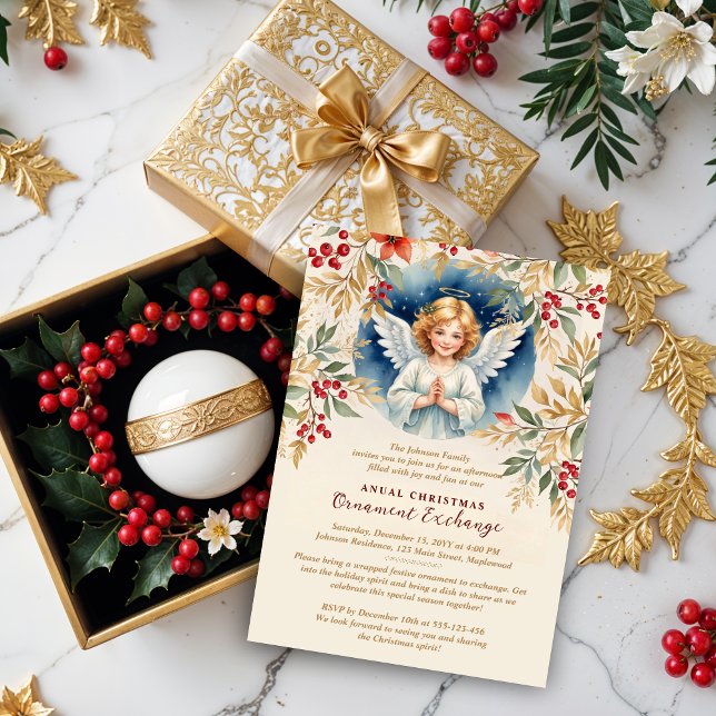 Victorian Exquisite Christmas Angel Flowers  Holiday Card (Classic Romantic Exquisite Christmas Angel with Flowers Victorian-Themed Inspired Christmas Ornament)
