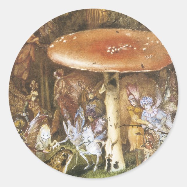 Victorian Faerie Sticker -Mushroom (Front)