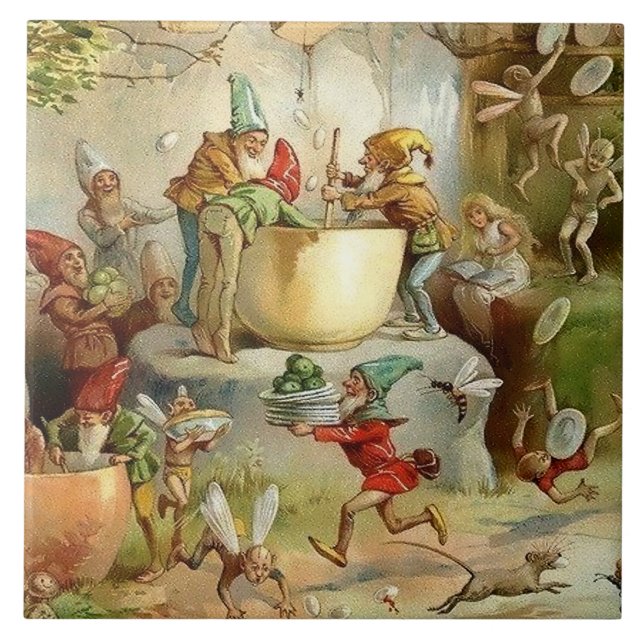 “Victorian Fairies” by E S Hardy Ceramic Tile (Front)