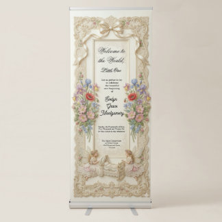 Victorian Fairy Baby Shower Welcome Retractable B Banner