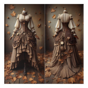 Victorian Fall Leaves Fashion Design Acrylic Print