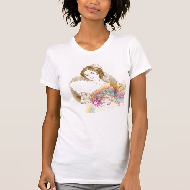 Victorian Fan Lady Music ColorSplash Comfort Tee (Front)