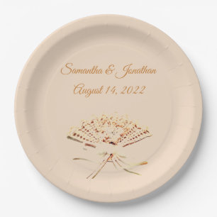 Victorian Fan Themed Catholic Wedding Paper Plates