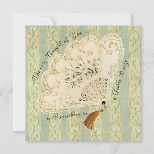 Victorian Fan Thinking of You Card