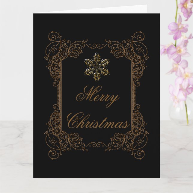 Victorian Fantasy Christmas  Card (Orchid)