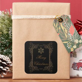 Victorian Fantasy Christmas Square Sticker
