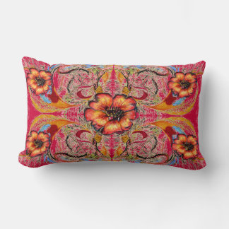 Victorian Fantasy "Raspberry" by Alexandra Cook Lumbar Pillow