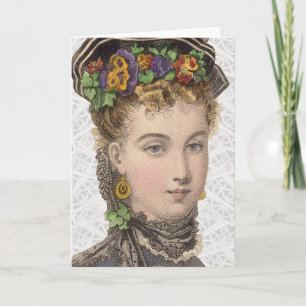 Victorian Fashion Illustration Holiday Card