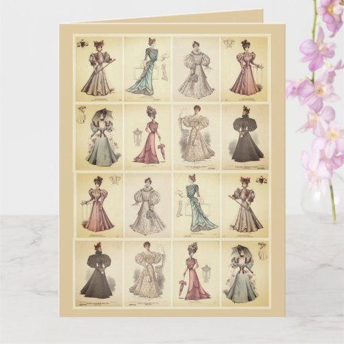 Victorian Fashion Ladies Classy Vintage Dress Card