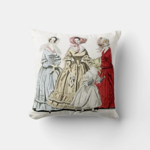 Victorian Fashion Throw Pillow