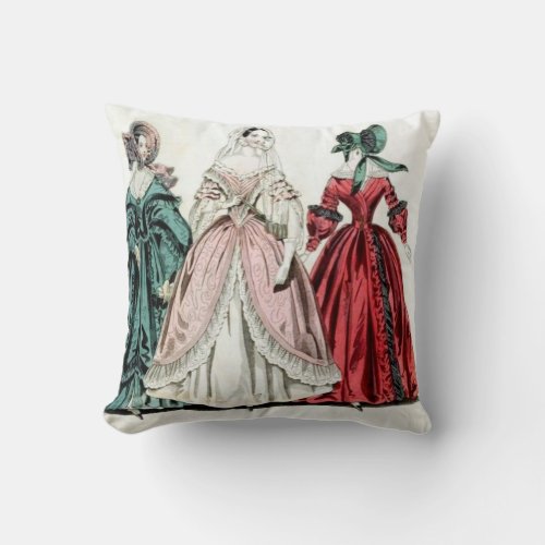 Victorian Fashion Throw Pillow