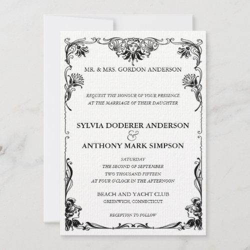 Victorian Fashion Wedding Invitation