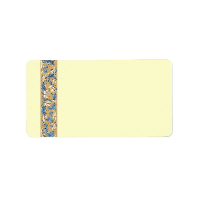 Victorian Feathers Border Label Template (Front)