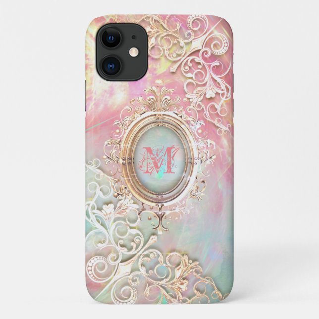 Victorian filigree opalescent gemstone Case-Mate iPhone case (Back)