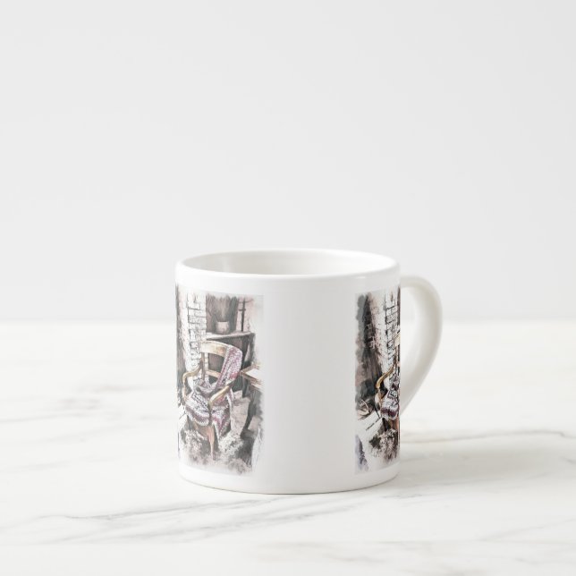 VICTORIAN FIRESIDE CHAIR ESPRESSO CUP (Front Right)