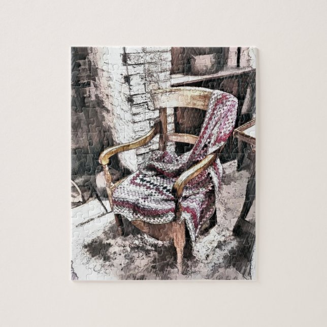 VICTORIAN FIRESIDE CHAIR JIGSAW PUZZLE (Vertical)