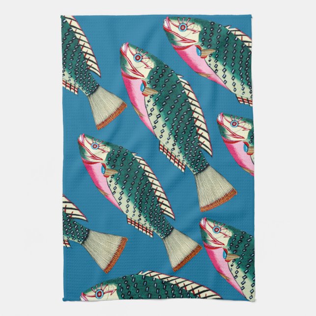 Victorian Fish Apron Kitchen Towel (Vertical)