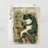 Victorian Fishing Frog Postcard