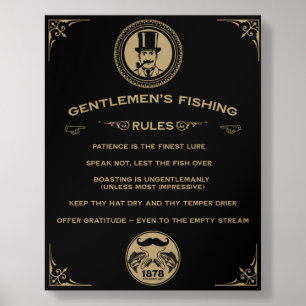 Victorian Fishing Rules Art Acrylic Photo Tile
