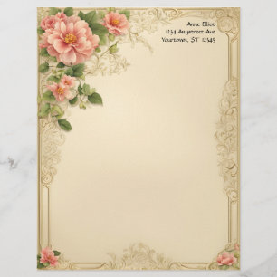 Victorian Floral and Frame Stationery Paper