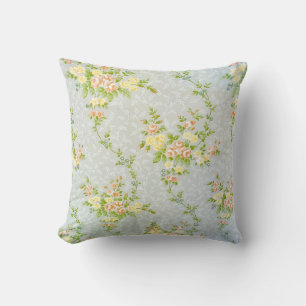 Victorian Floral and Vine Throw Pillow