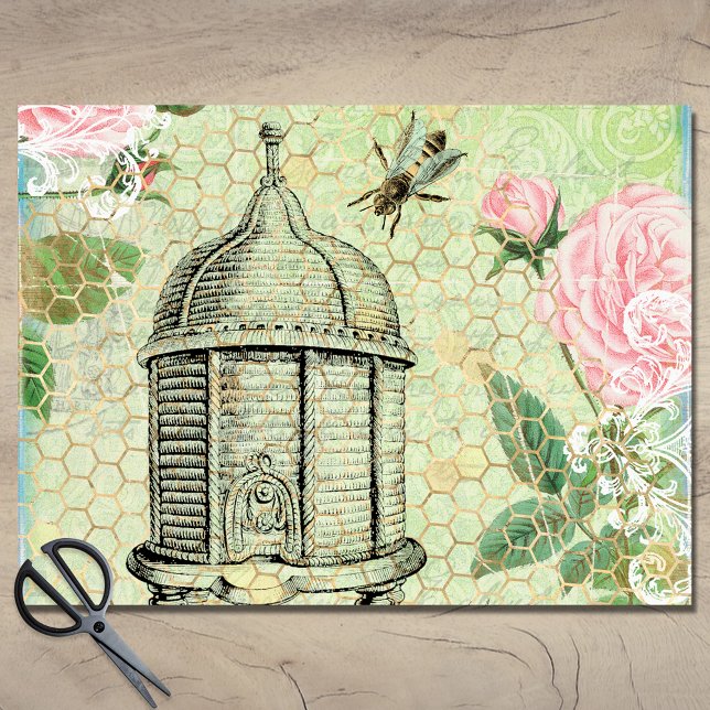 Victorian Floral Beehive Decoupage Tissue Paper (Creator Uploaded)